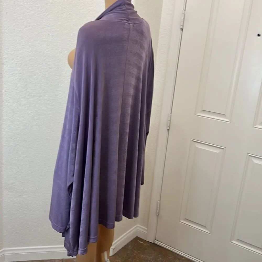 Brylane Woman Collection 3X Open Front Cardigan Violet Iris Purple Topper Jacket - Picture 6 of 11
